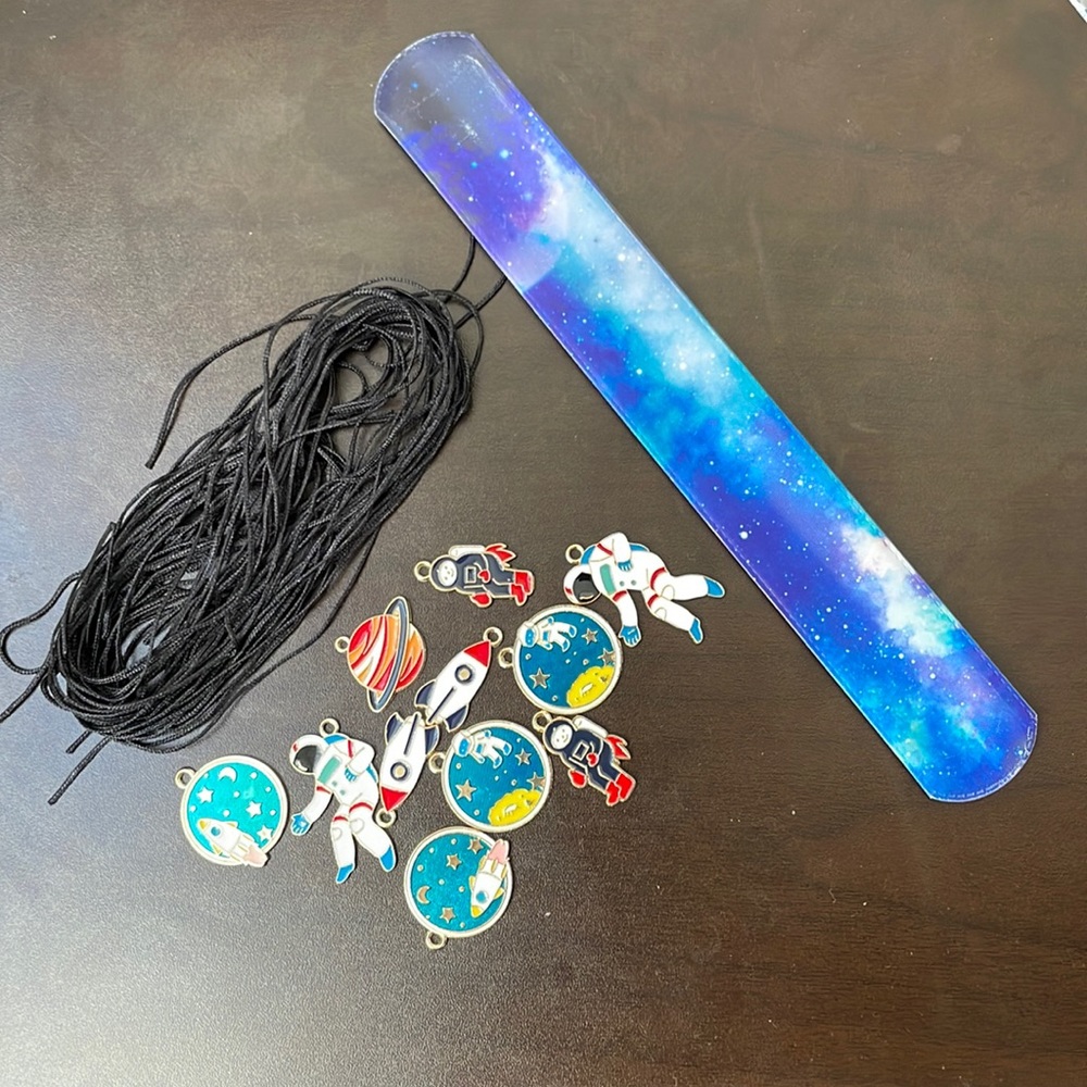 Space themed Pendants and Slap Wristband